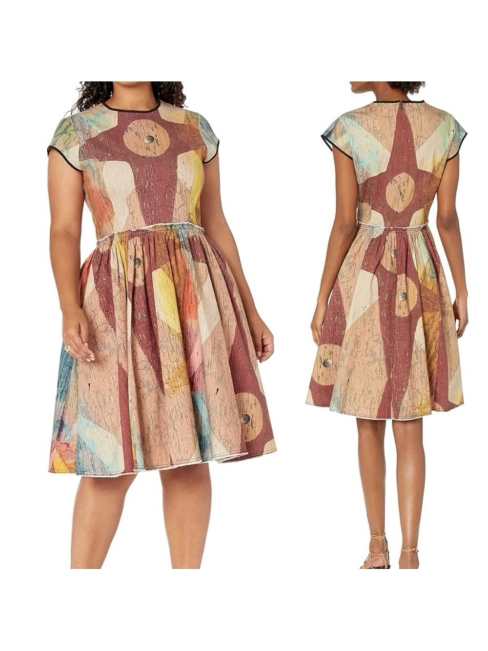 Making The Cut Winning Look Gary Graham Carnival Painting Cotton Dress